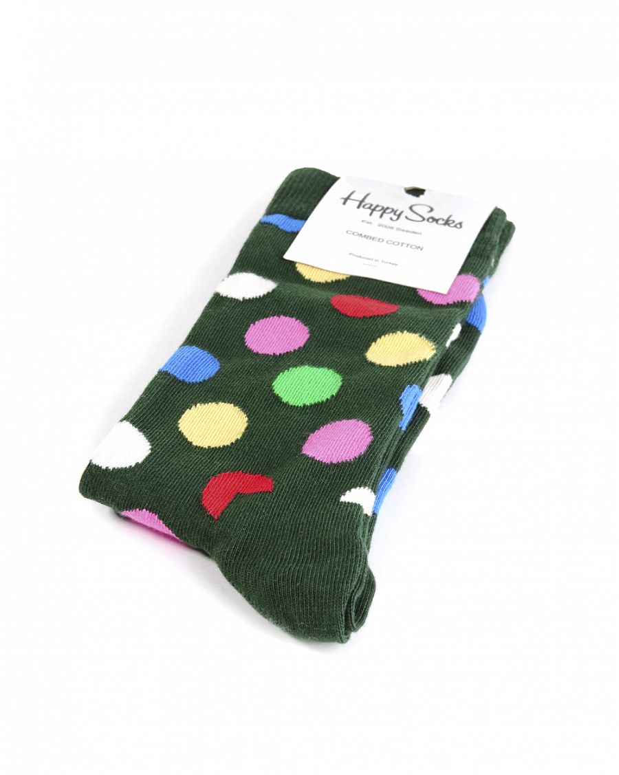 Носки мужские Happy Socks Combed Cotton Ball Green отзывы