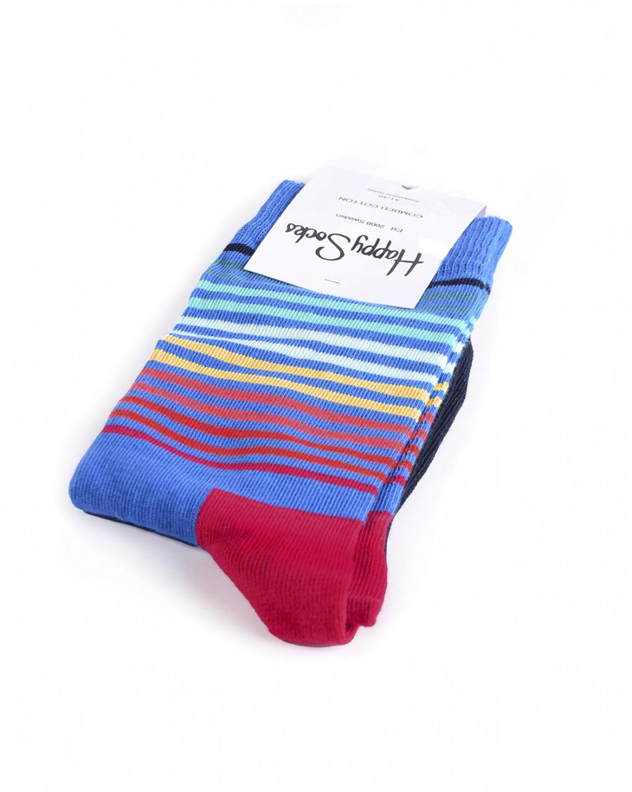 Носки мужские Happy Socks Combed Cotton Stripes Small Royal отзывы