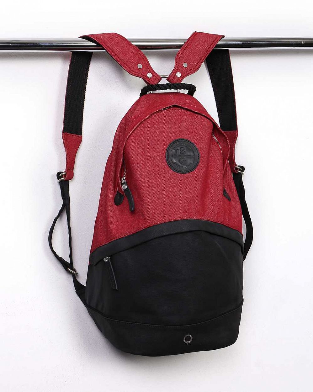 Рюкзак Stighlorgan Oisin canvas zip-top backpack Black & red отзывы
