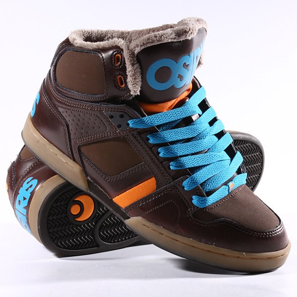 Кеды высокие с мехом Osiris Nyc 83 Shr Brown Orange Blue Shrearling отзывы