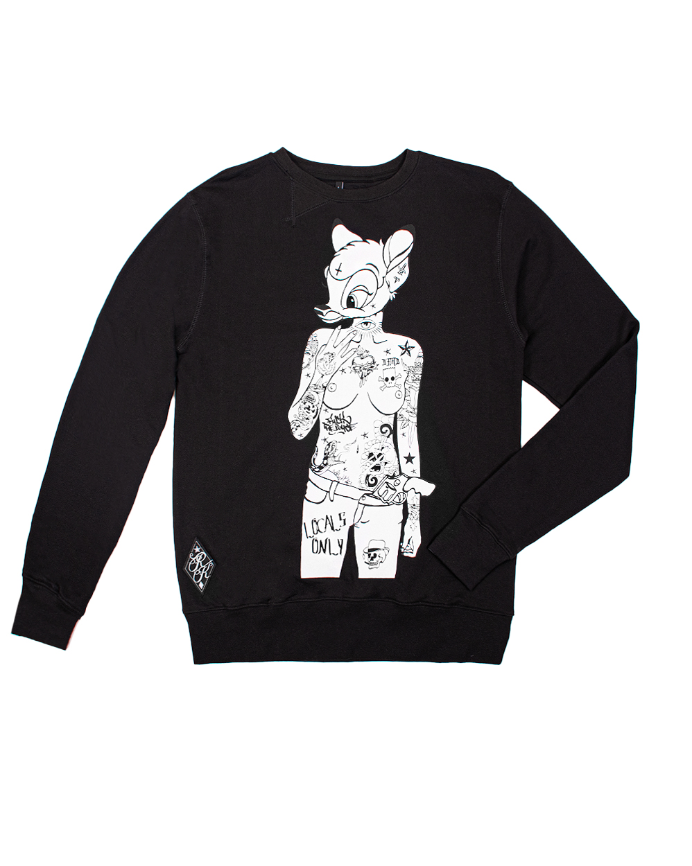 Толстовка свитшот Rum Knuckies Locals Only Black отзывы