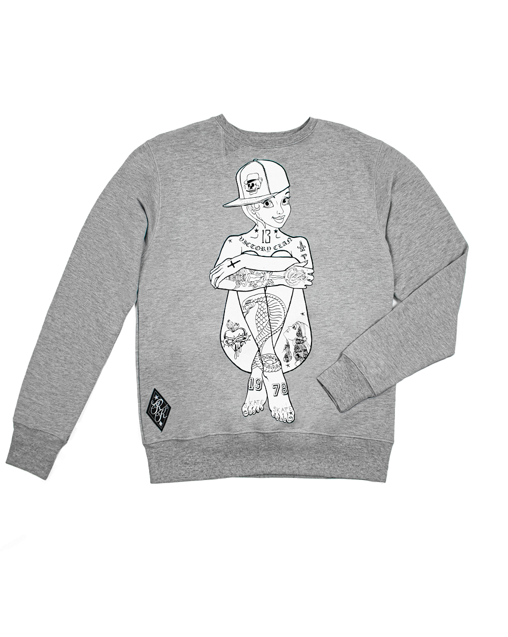 Толстовка свитшот Rum Knuckies Lady X Grey отзывы