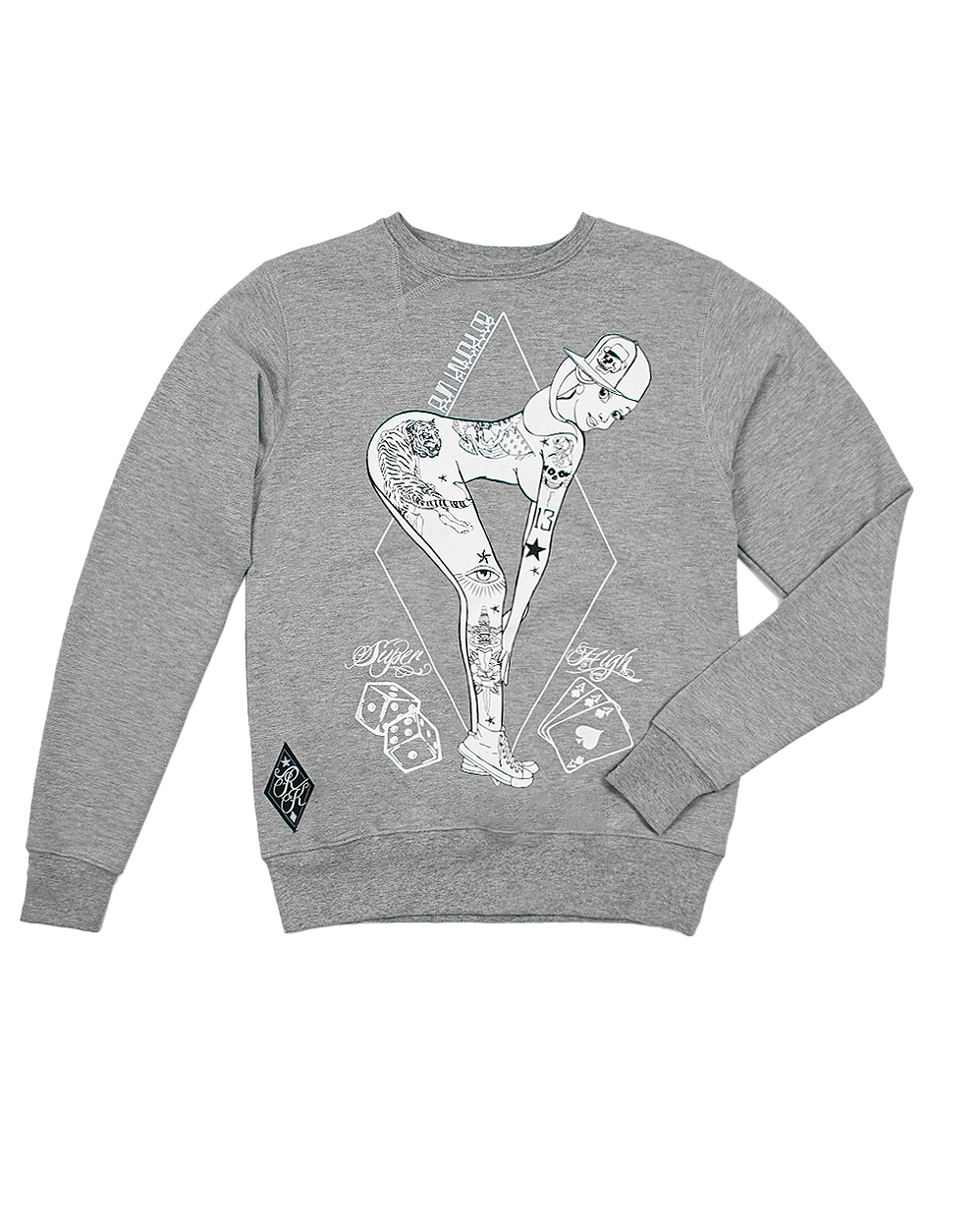 Толстовка свитшот Rum Knuckies Super High Grey отзывы