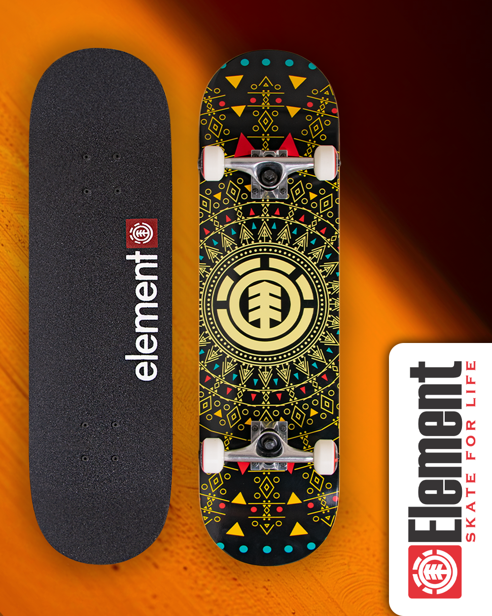 Скейтборд в Сборе Element 6 размер 8.25 (23 черный золотой 8.25) отзывы