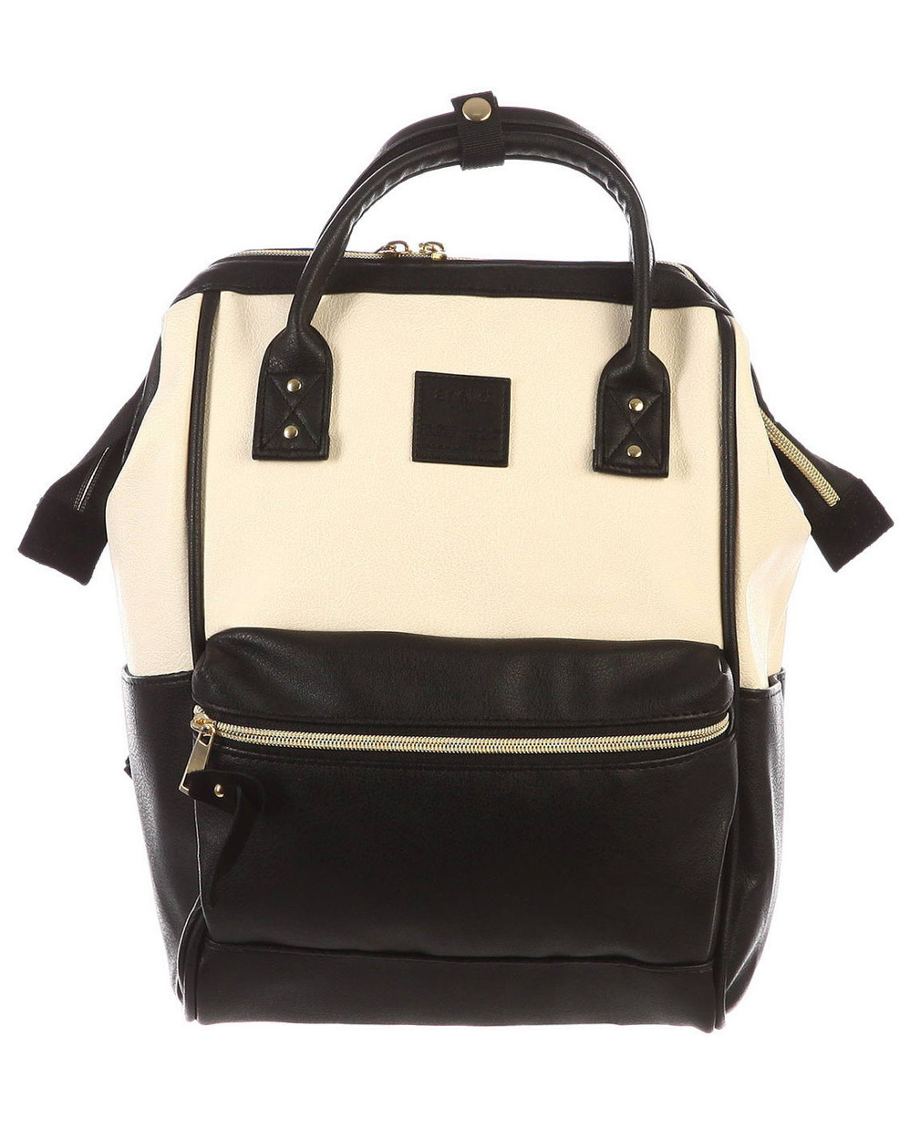Рюкзак с двумя ручками кожаный Anello Japan AT-B1212 Black White отзывы