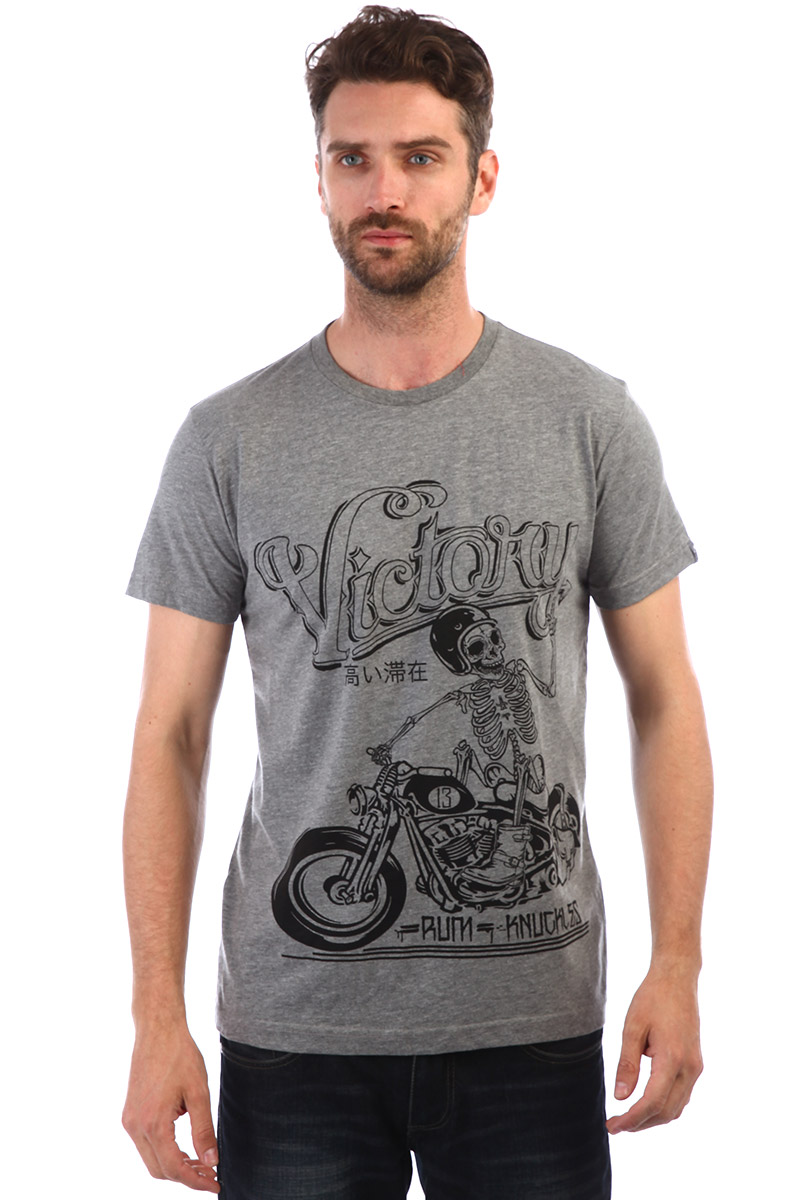 Футболка мужская Англия Rum Knuckies Biker Victory Grey 1 отзывы