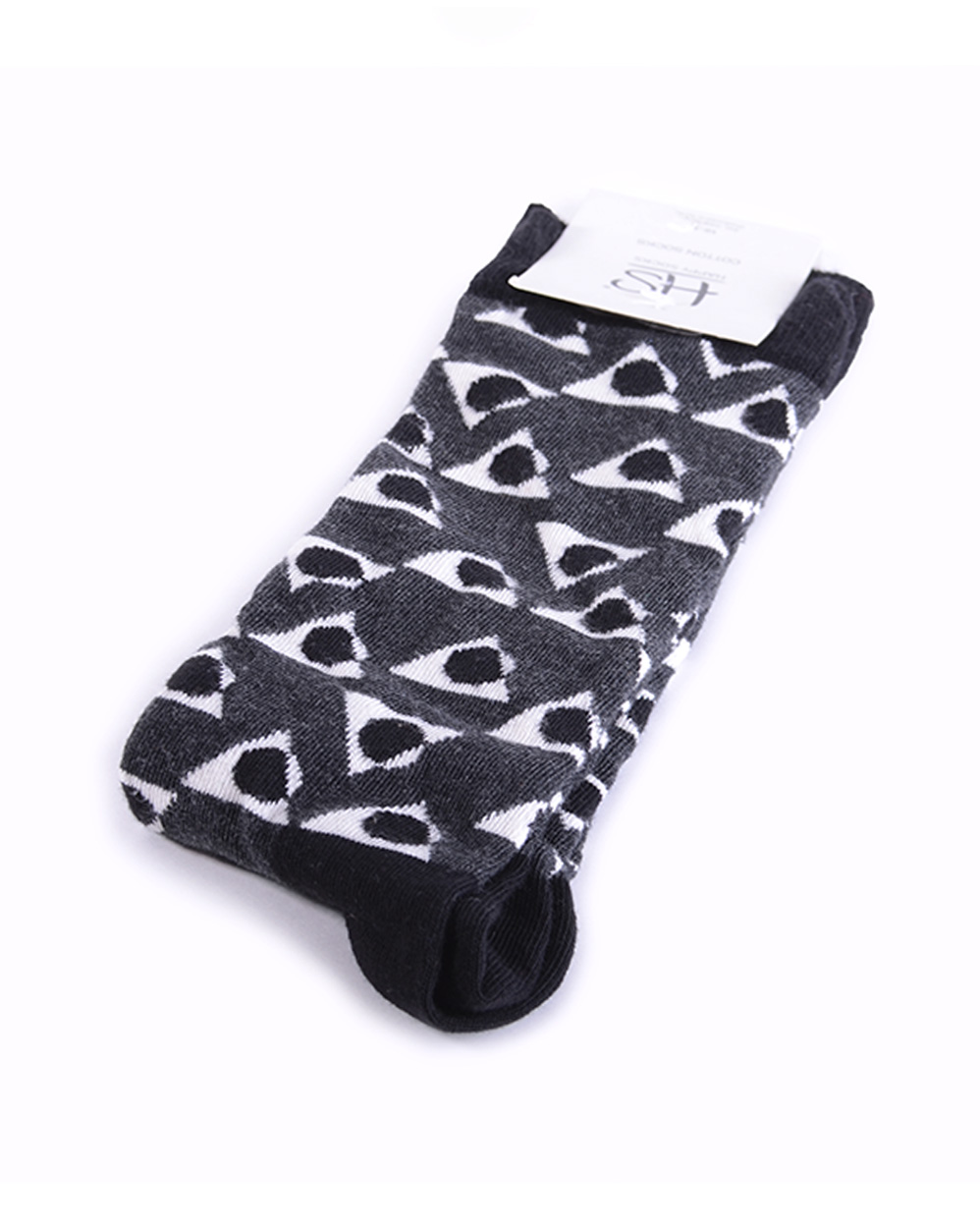 Носки мужские Happy Socks Combed Cotton Triangle Boll Grey Black отзывы