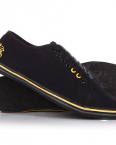 Кеды мужские летние Англия Nanny State Toe Shoe Canvas Black Yellow
