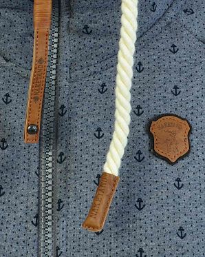 Толстовка женская на молнии с капюшоном Naketano Brazzo Ankerdizzel Scarface Melange