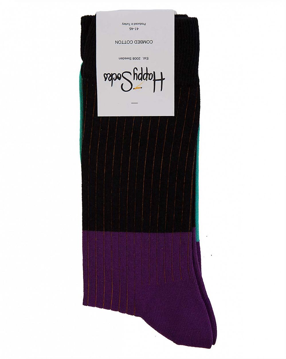 Носки высокие мужские Швеция Happy Socks Stripe Long Sage Purple отзывы