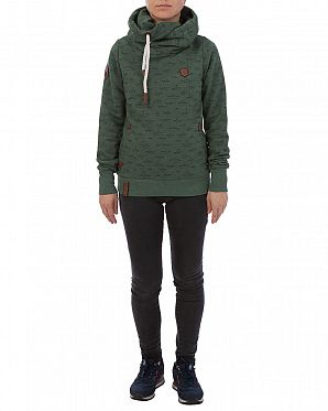 Толстовка женская с капюшоном Naketano Darthovic Ship Green