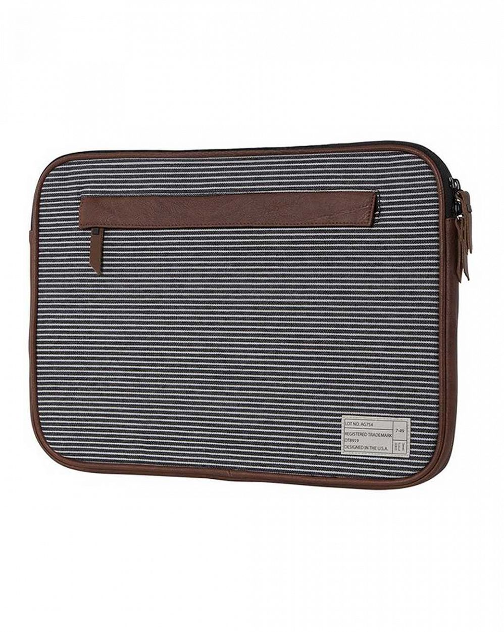 Чехол для ноутбука HEX Fleet MacBook Pro sleeve with IPad pocket Black Grey stripe отзывы