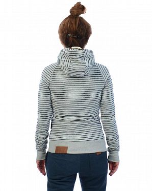 Толстовка женская с капюшоном на молнии Naketano Nasenhaarwickler Grey Melange