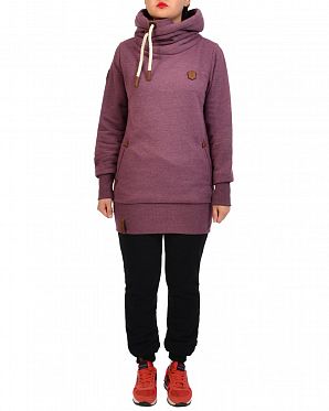 Толстовка длинная женская с капюшоном Naketano Darth Long IX Boardeaux Mel Толстовка длинная женская с капюшоном Naketano Darth Long IX Boardeaux Mel