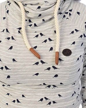 Лонгслив женский с капюшоном Naketano Mandy Spatzl Stone Grey Лонгслив женский с капюшоном Naketano Mandy Spatzl Stone Grey