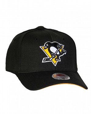 Бейсболка с изогнутым козырьком Mitchell and Ness Stretch Wool Fitted Pittsburgh Penguins Black