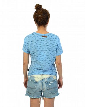 Футболка женская на резинке свободная Германия Naketano G Amazing Blue Melange