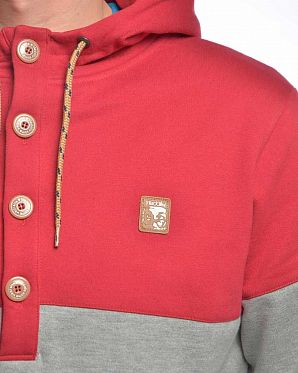 Толстовка мужская с капюшоном Iriedaily Hipster Block Red