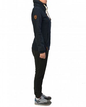 Толстовка женская на молнии с высоким воротом Naketano Monsterbumserin Indigo Blue Mel Толстовка женская на молнии с высоким воротом Naketano Monsterbumserin Indigo Blue Mel