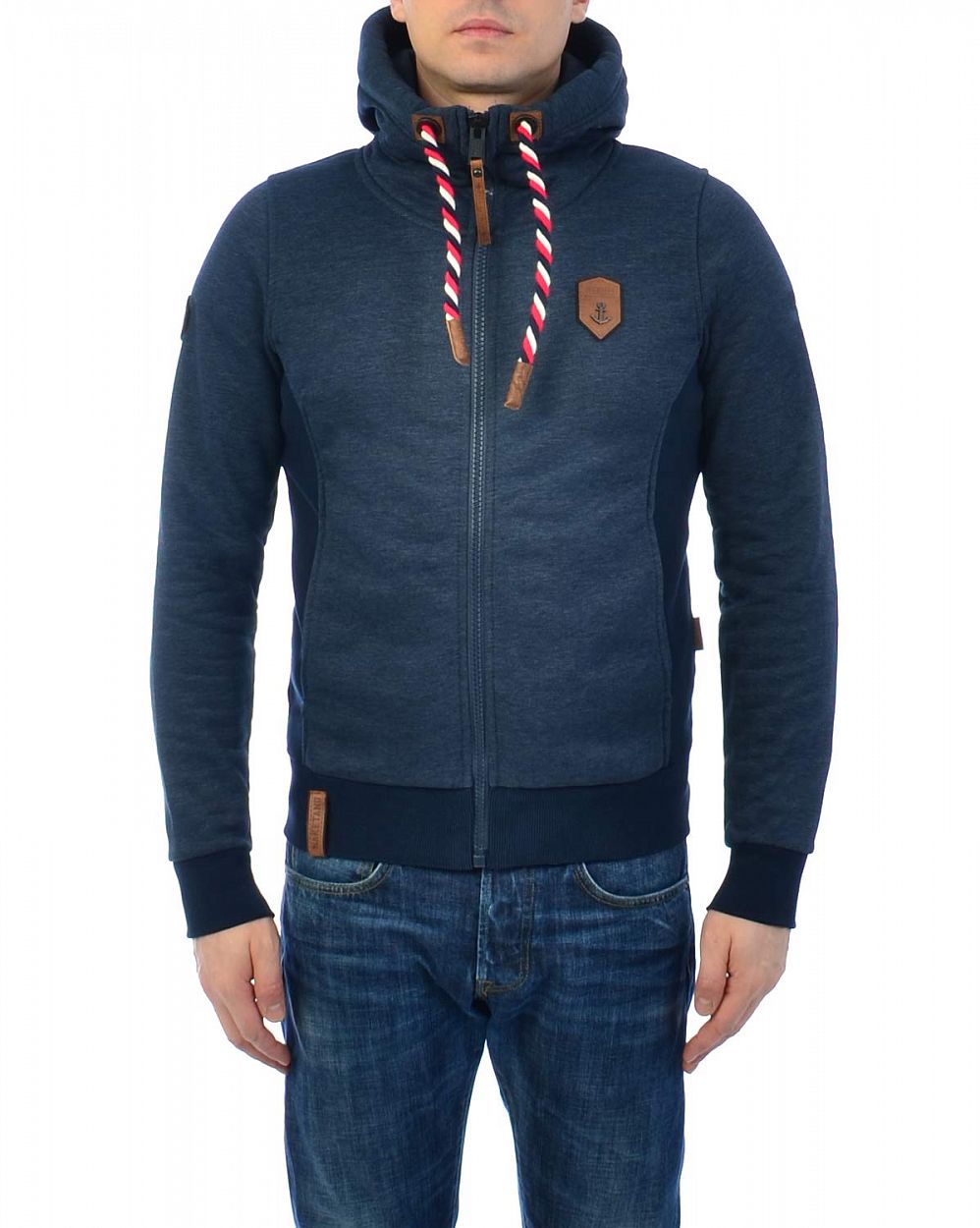 Толстовка мужская на молнии с капюшоном Naketano Hoodie Birol Jeck Indigo Blue отзывы