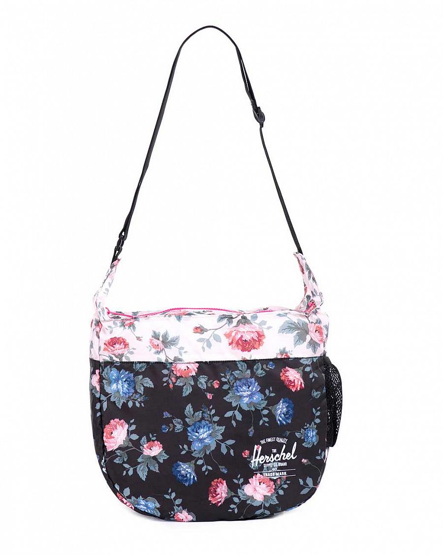 купить Сумка складная Herschel Packable Messenger Black Floral Pink Floral в Москве купить Сумка складная Herschel Packable Messenger Black Floral Pink Floral в Москве