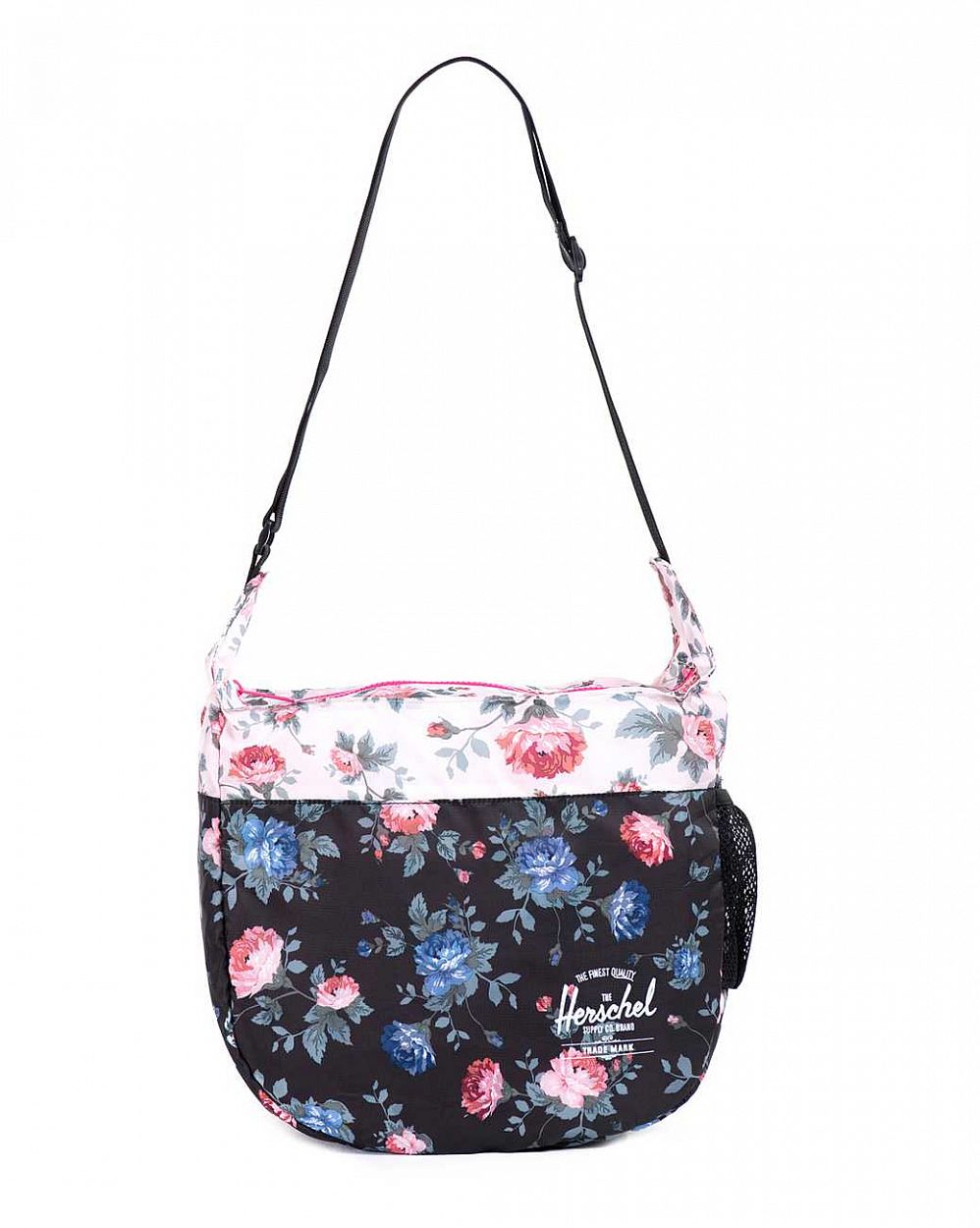 купить Сумка складная Herschel Packable Messenger Black Floral Pink Floral в Москве купить Сумка складная Herschel Packable Messenger Black Floral Pink Floral в Москве