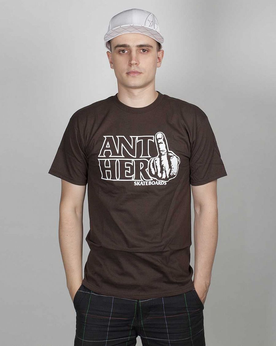 Футболка Anti-hero S/S Fingerhero Dos Brown отзывы