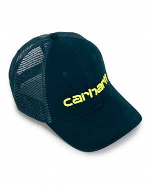 Бейсболка сетка Carhartt Style # 101195 Canvas Mesh-Back Logo Graphic Cap Deep sea