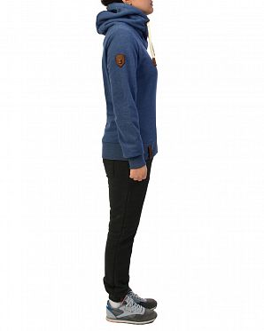 Толстовка женская с капюшоном Naketano Schmierlappen IX Blue Mel Толстовка женская с капюшоном Naketano Schmierlappen IX Blue Mel