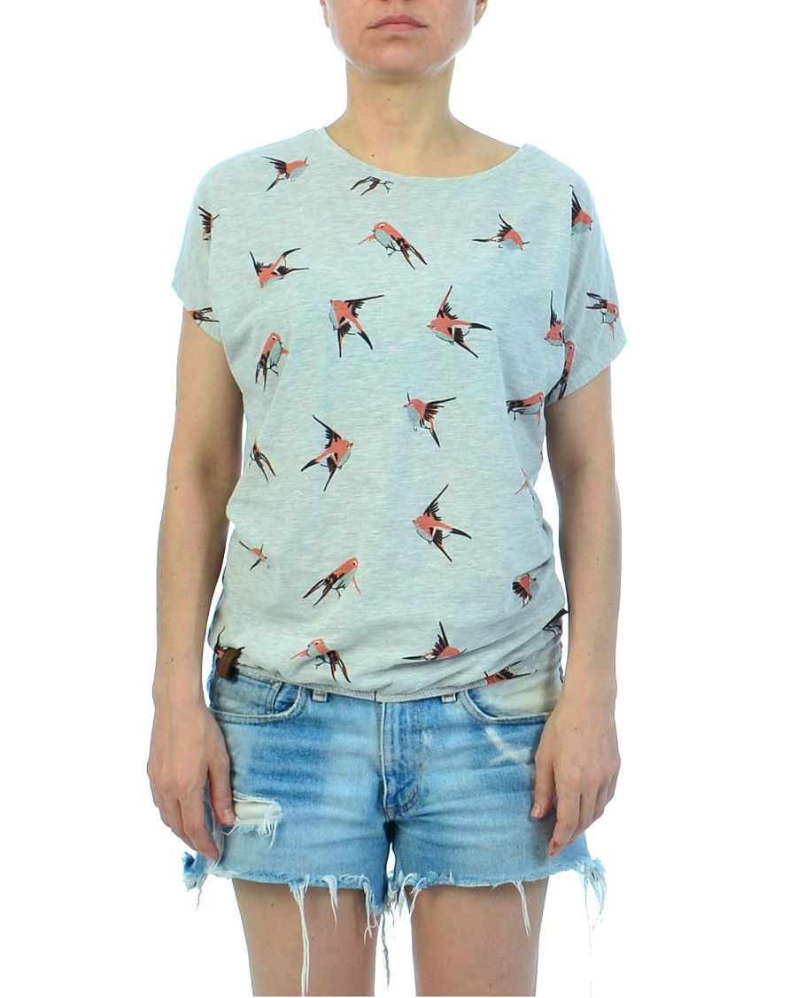 Футболка женская на резинке Германия Naketano Spring Girl Stone Grey Melange отзывы