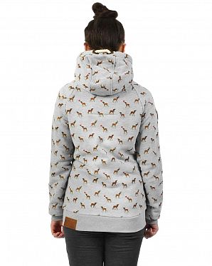 Толстовка женская на молнии с капюшоном Naketano Max Der Butler Grun Mel