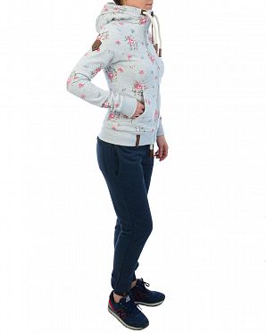 Толстовка женская на молнии с капюшоном Naketano Der Schnein Amazing Grey