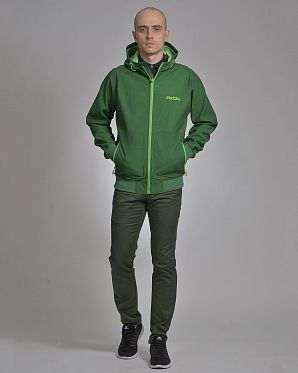 Ветровка водоотталкивающая на флисе Iriedaily City Shield Green Black