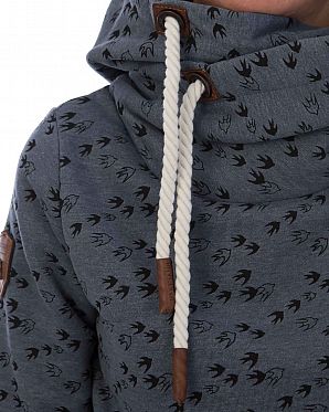 Толстовка женская с капюшоном Naketano Darthovic Birds Navy