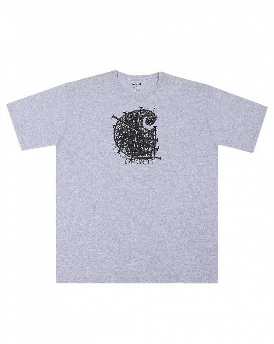 Футболка мужская широкая из толстого хлопка Carhartt 326 Grey отзывы Футболка мужская широкая из толстого хлопка Carhartt 326 Grey отзывы