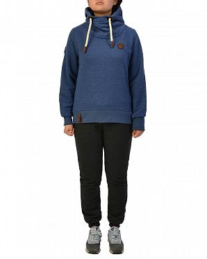 Толстовка женская с капюшоном Naketano Schmierlappen IX Blue Mel Толстовка женская с капюшоном Naketano Schmierlappen IX Blue Mel