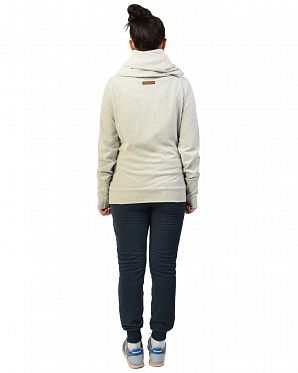 Толстовка женская с длинным воротом Naketano Kurzer Stone Grey Mel Толстовка женская с длинным воротом Naketano Kurzer Stone Grey Mel