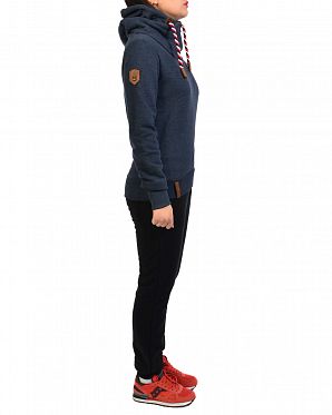 Толстовка женская с капюшоном Naketano Schmierlappen Jeck VI Indigo Blue Толстовка женская с капюшоном Naketano Schmierlappen Jeck VI Indigo Blue