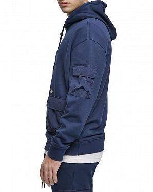 Толстовка мужская с капюшоном Urban Classics Commuter Hoody Dark Blue Толстовка мужская с капюшоном Urban Classics Commuter Hoody Dark Blue