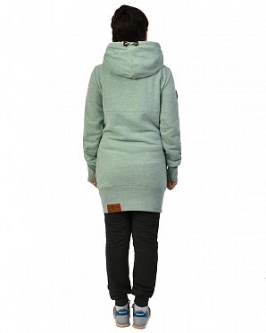 Толстовка женская длинная с капюшоном Naketano Lange Wiederkauer Grun Melange Толстовка женская длинная с капюшоном Naketano Lange Wiederkauer Grun Melange