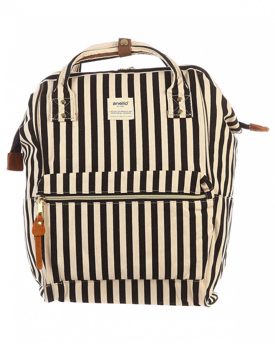 Рюкзак из водостойкой плотной джинсовой ткани с двумя ручками Anello Japan Stripe Black отзывы