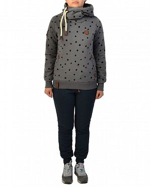 Толстовка женская с капюшоном Naketano Genitalalarm Dark Grey Melange Толстовка женская с капюшоном Naketano Genitalalarm Dark Grey Melange