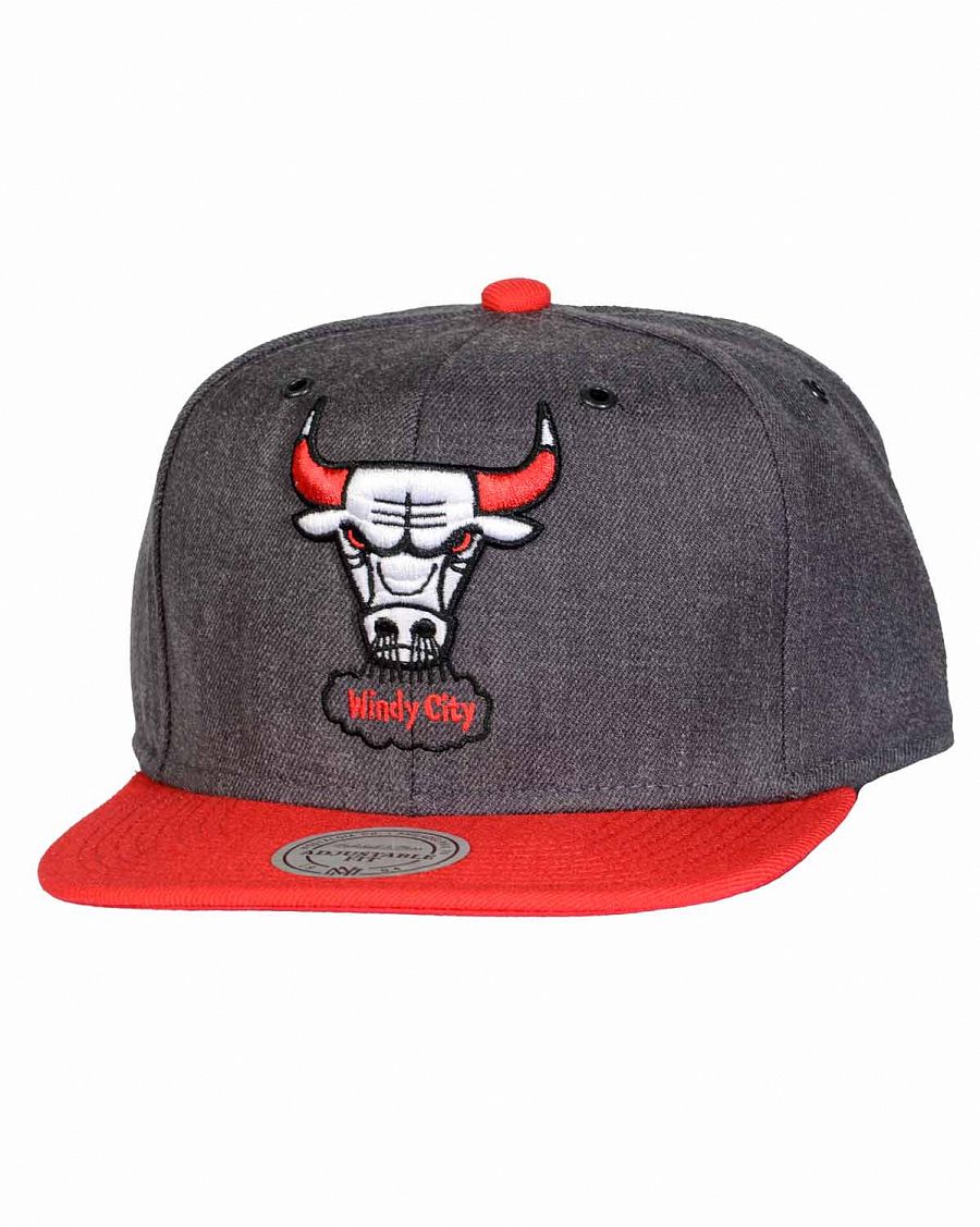 Бейсболка с прямым козырьком Mitchell and Ness Chicago Bulls Heather Red отзывы