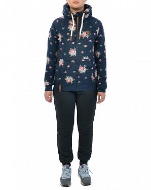 Толстовка женская на молнии с капюшоном Naketano Der Schnein Indigo Blue Mel