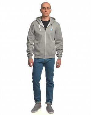 Толстовка мужская на молнии с капюшоном Iriedaily Desire Effect Grey Mel