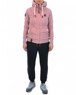 Толстовка женская на молнии с капюшоном Naketano Brazzo Ankerdizzel Schmutzmuschi Pink