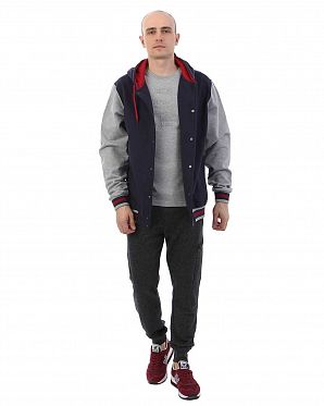 Толстовка бомбер мужская с капюшоном Iriedaily College Navy