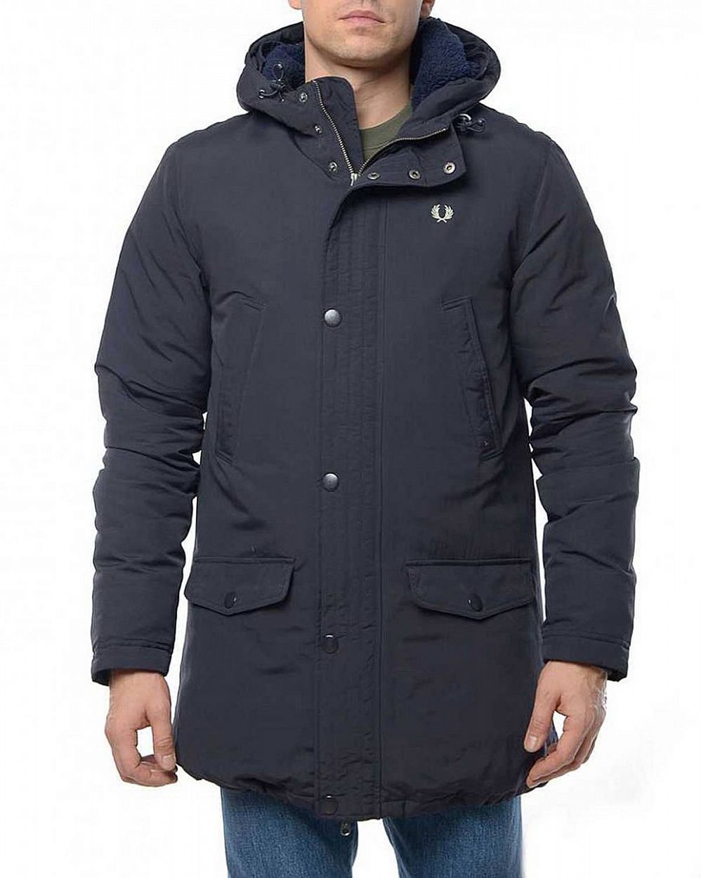 Пуховик парка мужской водоотталкивающий Fred Perry SJ5379 Down Arctic Parka Navy отзывы