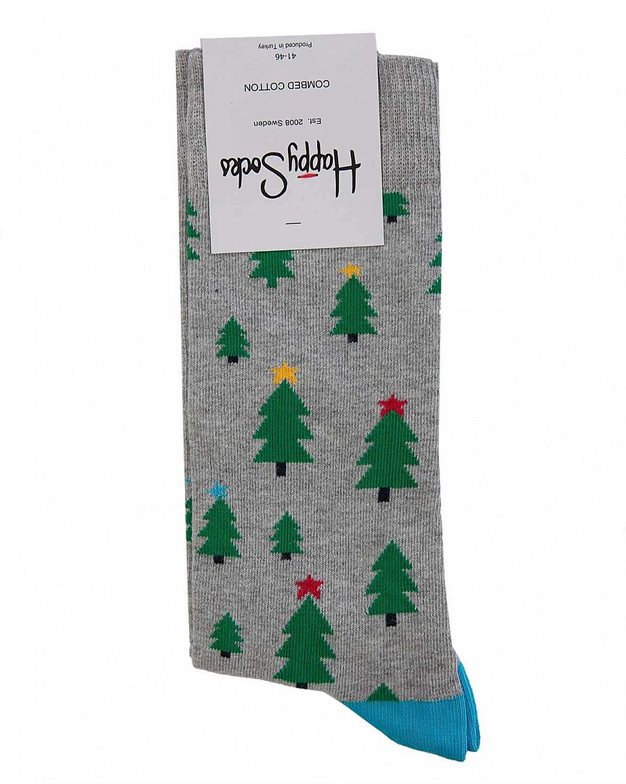Носки высокие мужские Швеция Happy Socks Happy Tree Grey отзывы