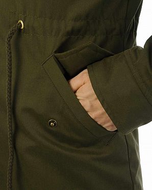 Парка демисезонная водоотталкивающая на меху Urban Classics Peached Teddy Olive